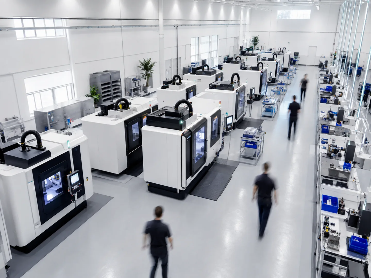 Ara Works automated production line with machines, robots and work carriers
